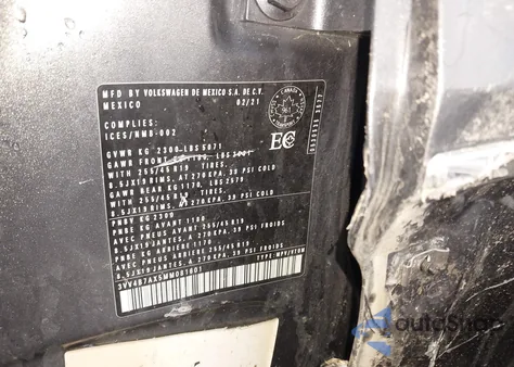 2021 Volkswagen Tiguan 2.0T Sel Premium R-Line z USA, uszkodzony, nr VIN 3VV4B7AX5MM081601